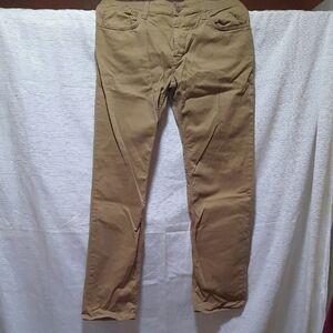 Mavi Zach Straight Leg Casual Trousers In Khaki Casual Twill